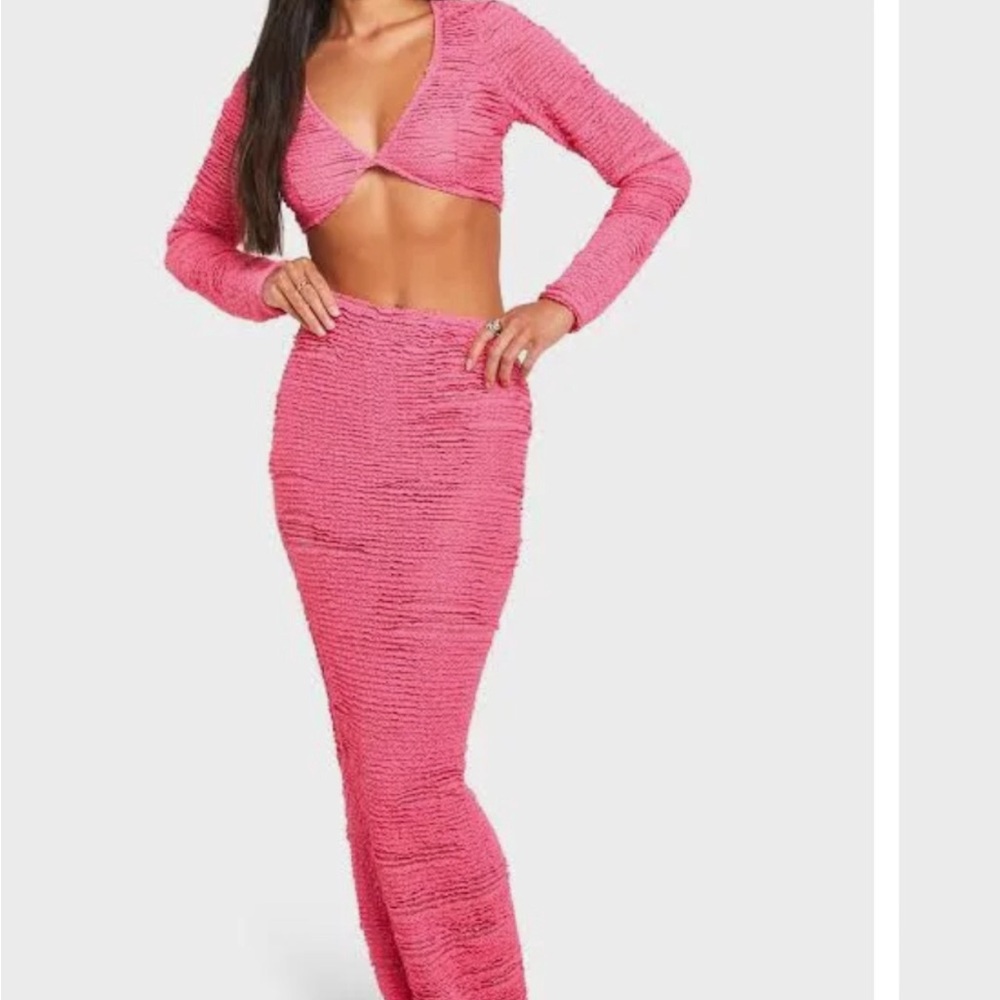 Pink Two-Piece Knit Set from BOOHOO